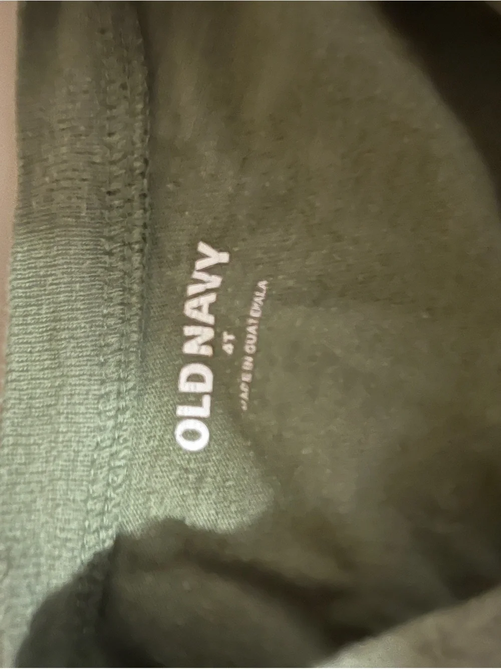 Old Navy Olive Green Long Sleeve Tee with Yellow Marshmallow Graphic